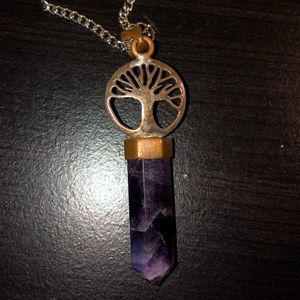 Bronze amethyst necklace charm